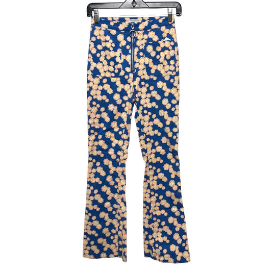 Jeans Flared By Urban Outfitters In Blue & Yellow, Size:0