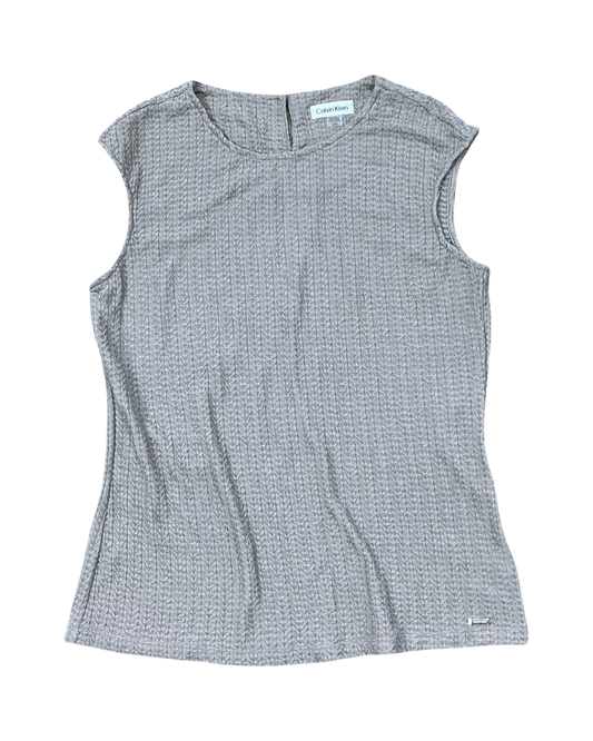 Top Sleeveless By Calvin Klein In Taupe, Size:L