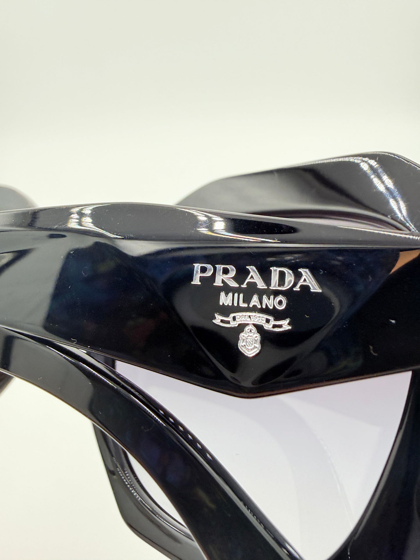 Sunglasses Luxury Designer By Prada In Black, Size: