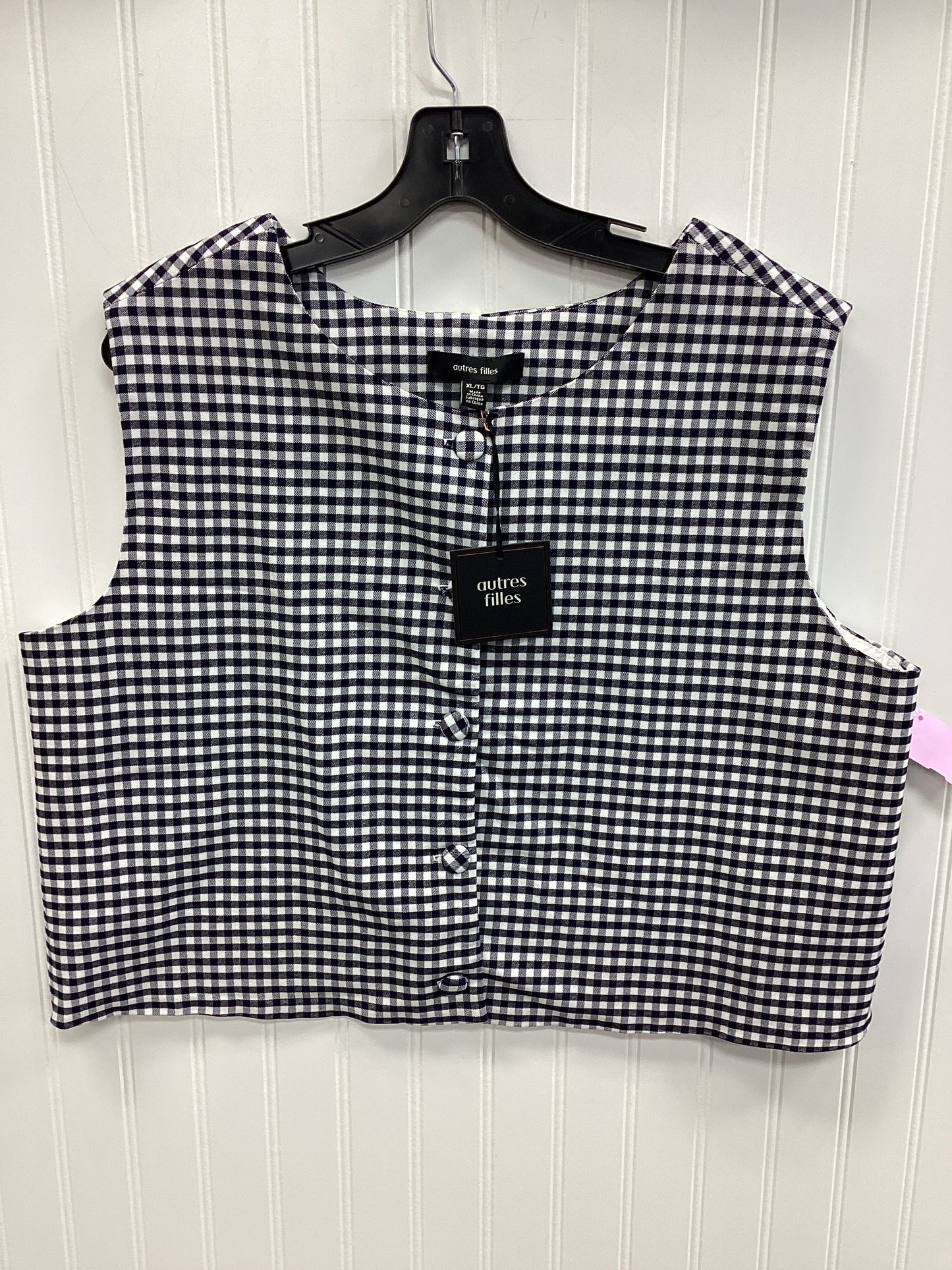 Top Sleeveless By Clothes Mentor In Black & White, Size:Xl