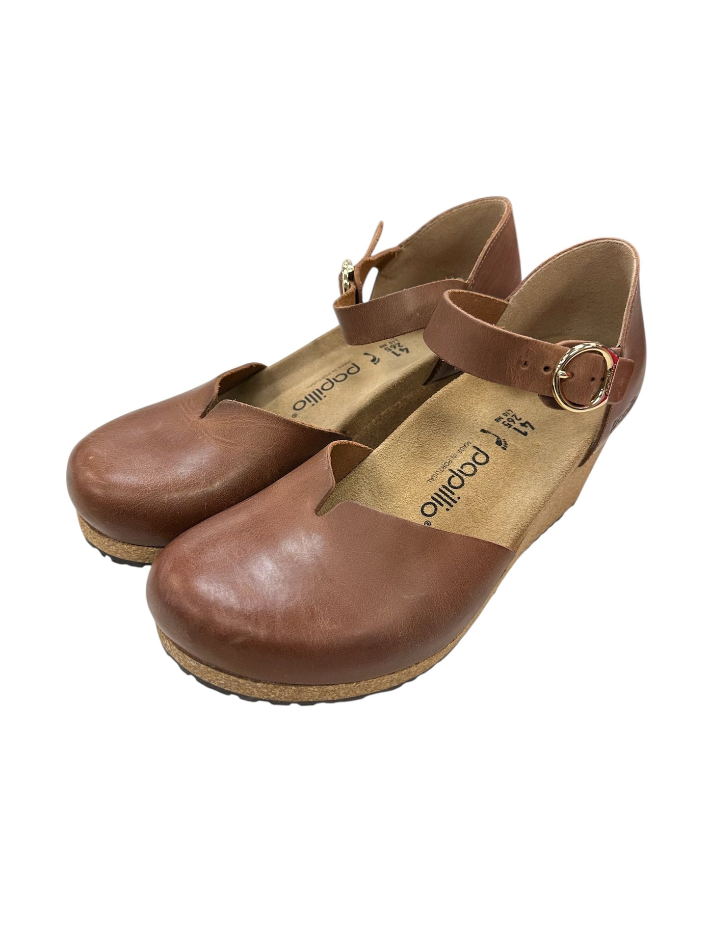 Shoes Heels Wedge By Papillion In Brown, Size:10