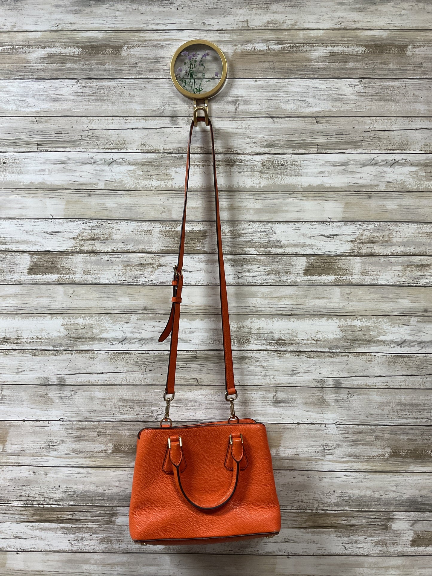 Crossbody Leather By Michael By Michael Kors In Orange, Size:Small