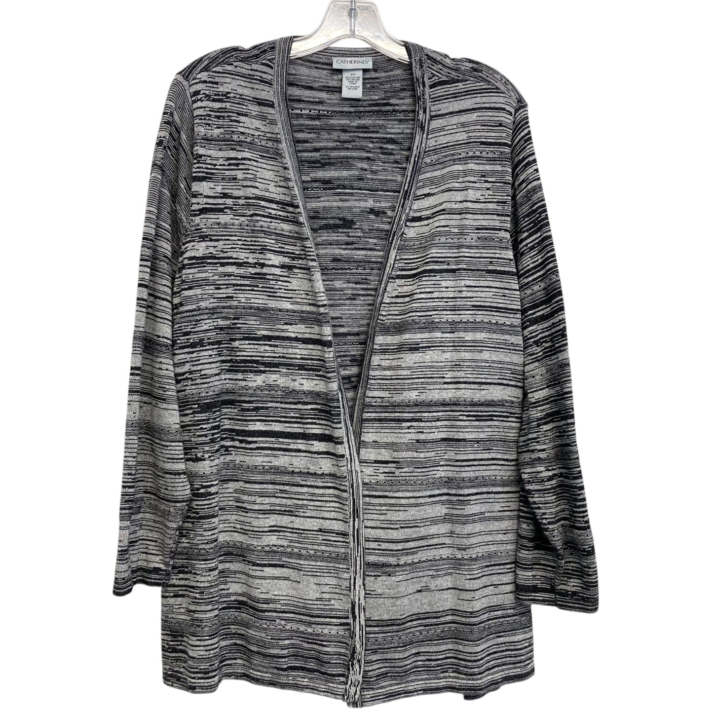 Cardigan By Catherines In Black & Grey, Size:2X