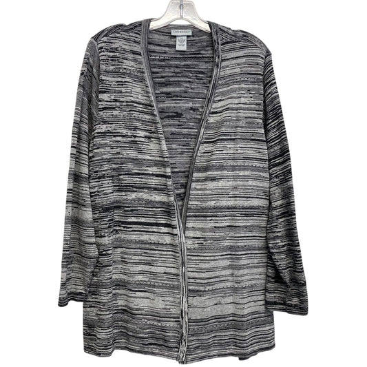 Cardigan By Catherines In Black & Grey, Size:2X