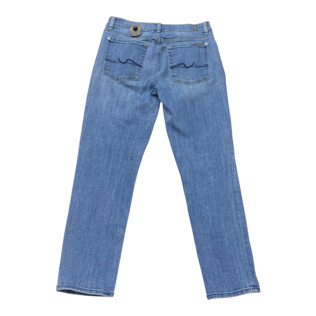 Jeans Straight By 7 For All Mankind In Blue Denim, Size:6