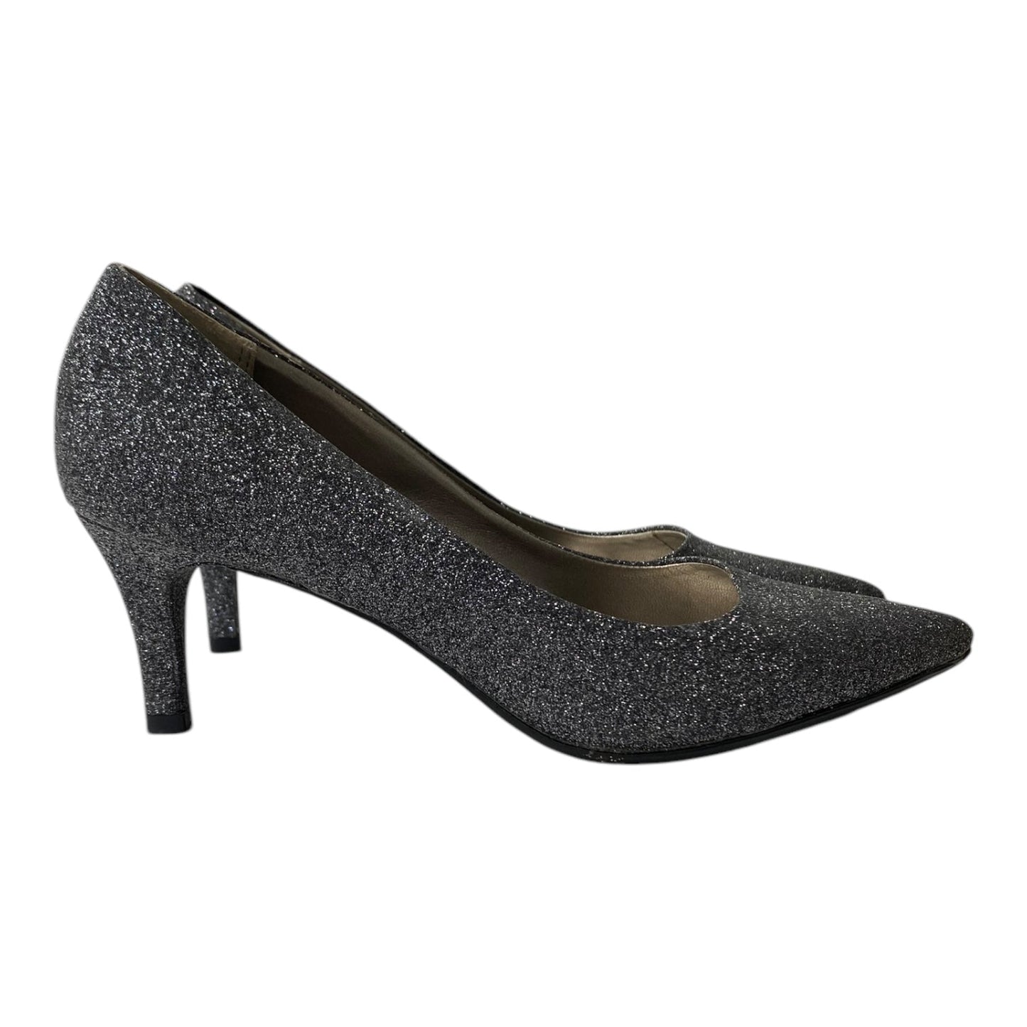 Shoes Heels Kitten By Monet In Silver, Size:6