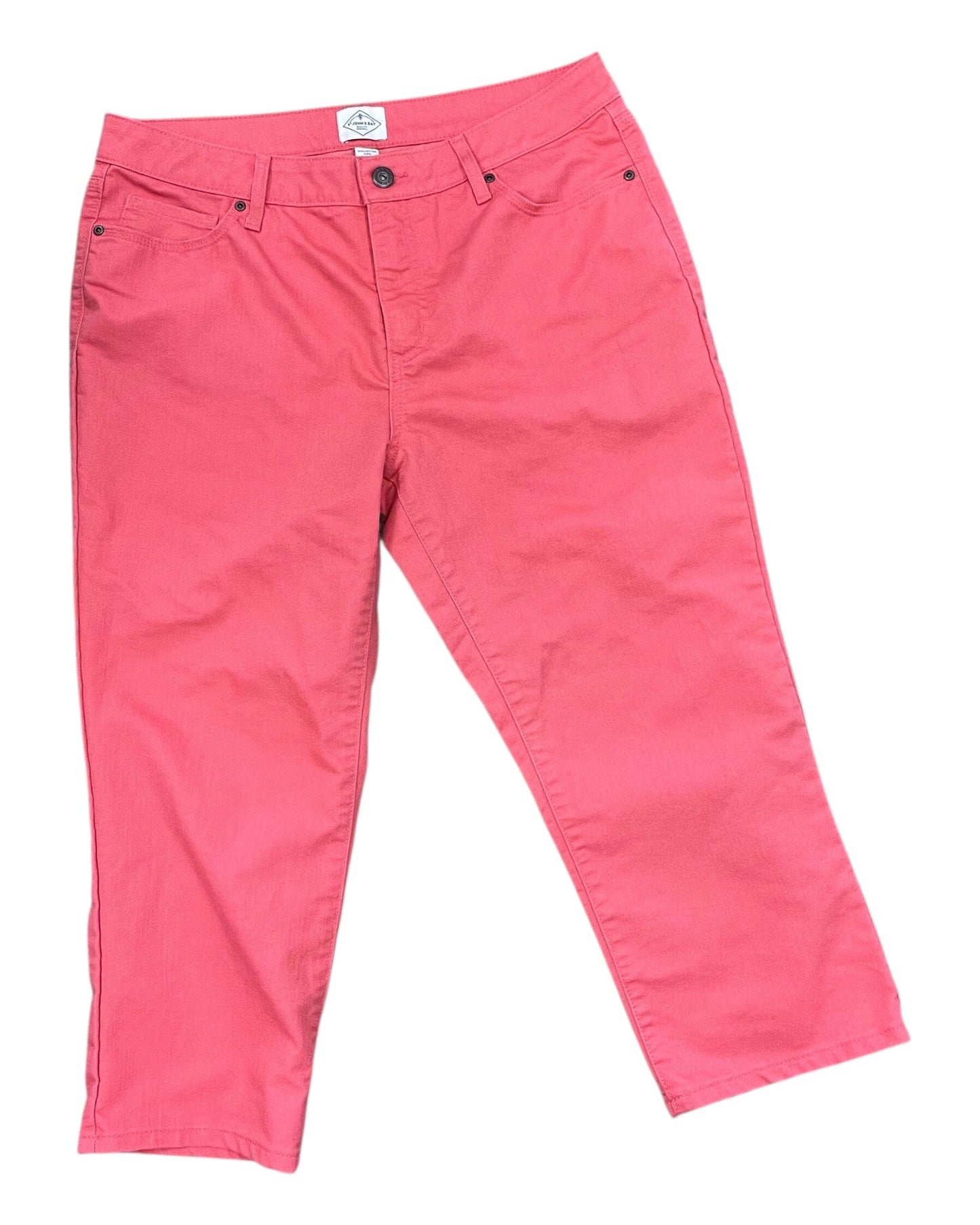 Jeans Cropped By St Johns Bay In Coral, Size:16