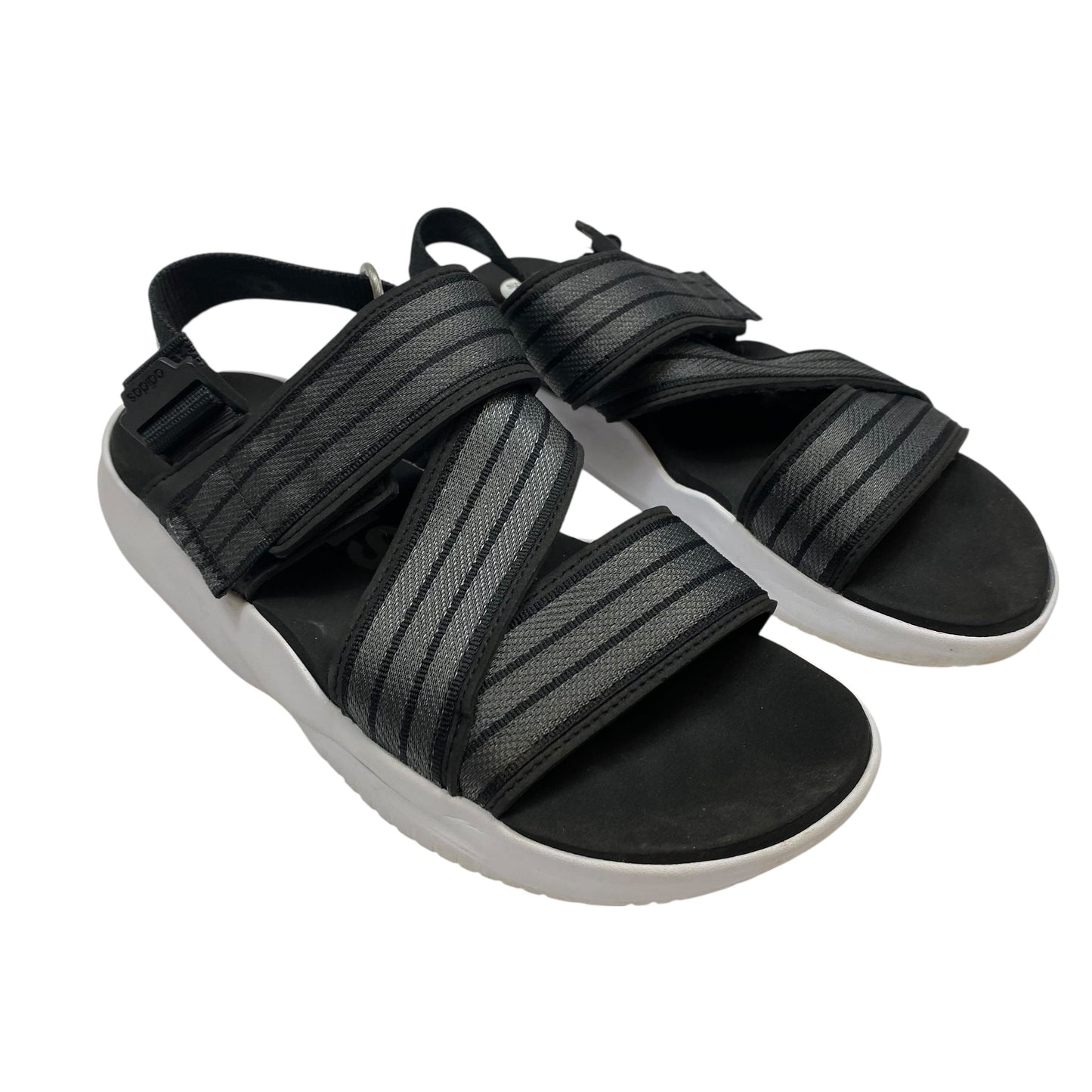 Sandals Sport By Adidas In Black & Grey, Size:7