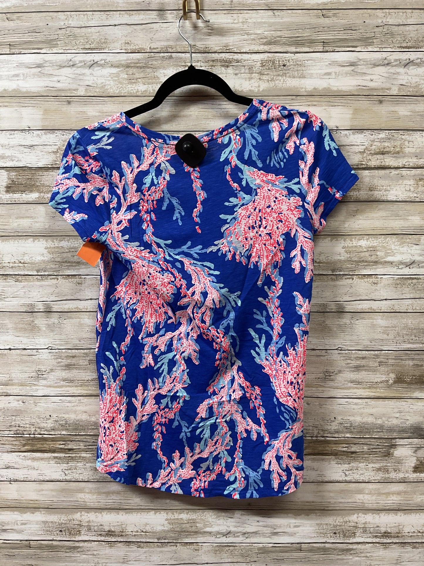 Top Ss Designer By Lilly Pulitzer In Blue & Orange, Size:Xxs