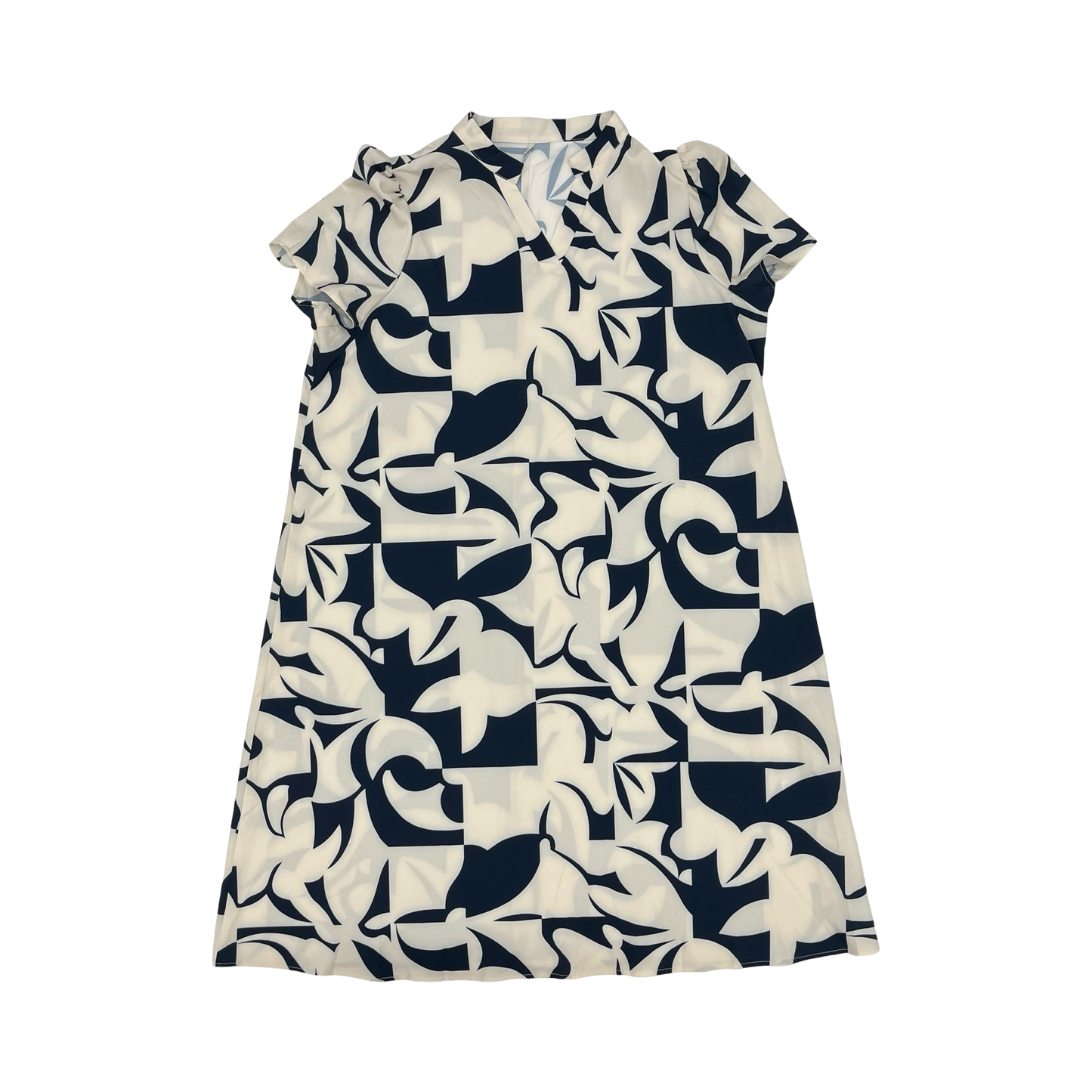 Dress Casual Midi By Emery Rose In Blue & Cream, Size:Xl