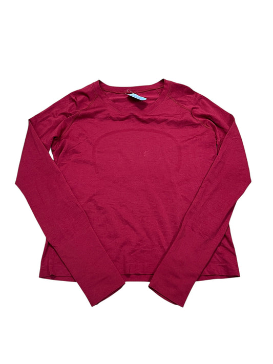 Athletic Top Ls Crewneck By Lululemon In Pink, Size:M