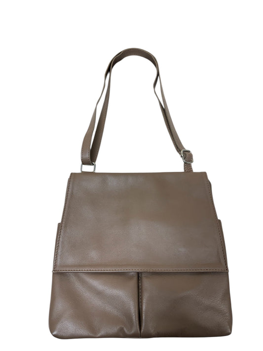 Crossbody Leather By Clothes Mentor In Tan Denim, Size:Medium