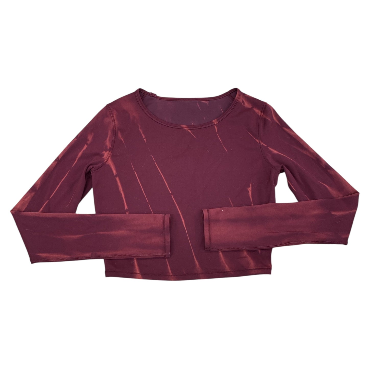 Athletic Top Ls Crewneck By Lululemon In Maroon, Size:S