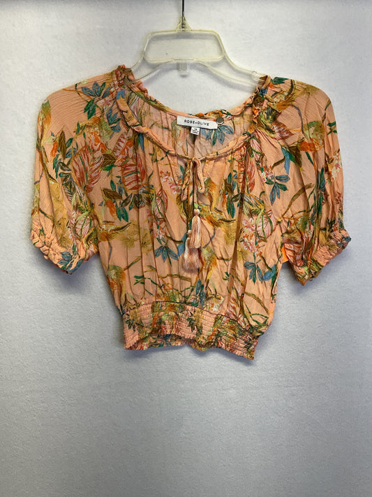 Top Ss By Rose And Olive In Tropical Print, Size:Xs