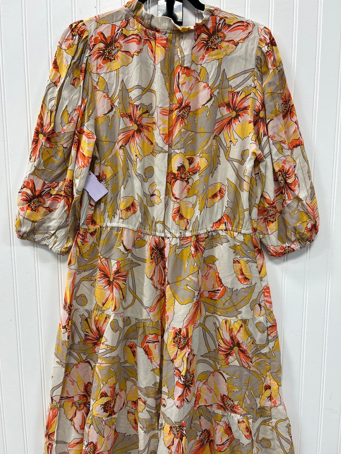 Dress Casual Maxi By Ophelia Roe In Cream & Orange, Size:L