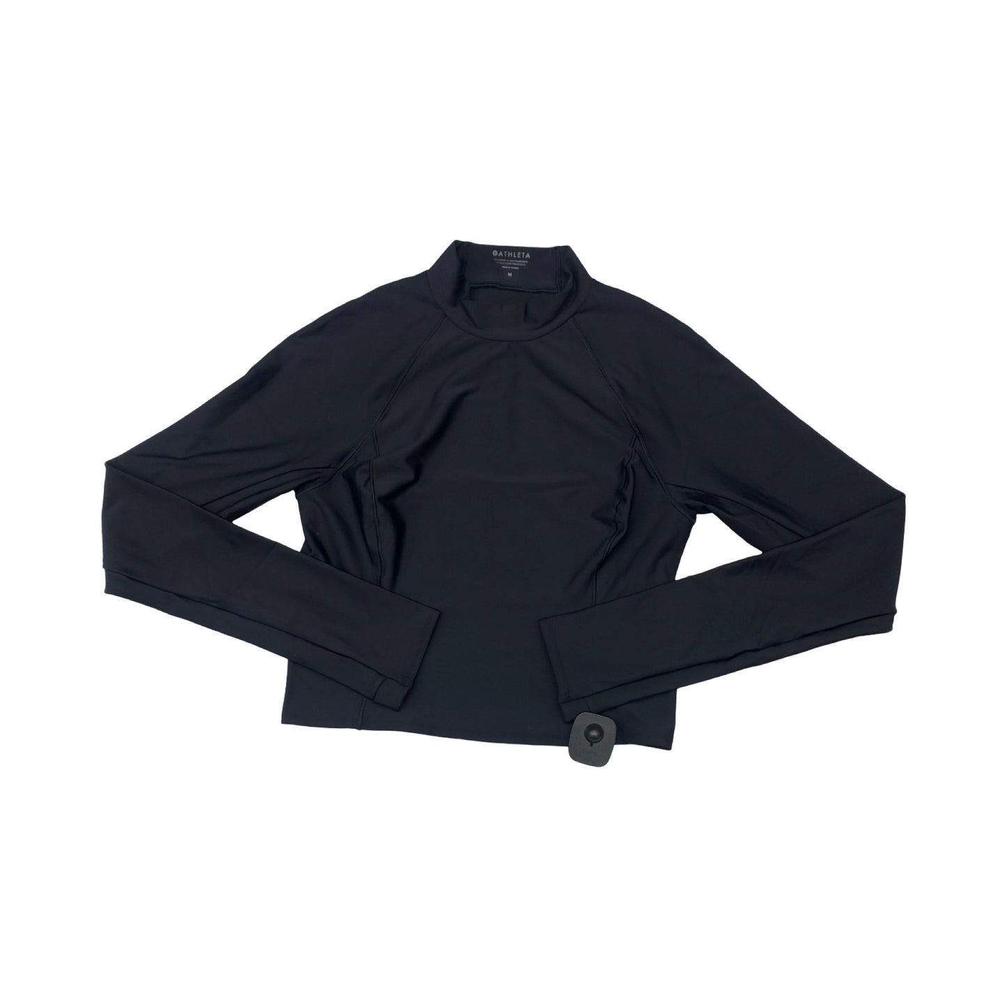 Athletic Top Ls Collar By Athleta In Black, Size:M