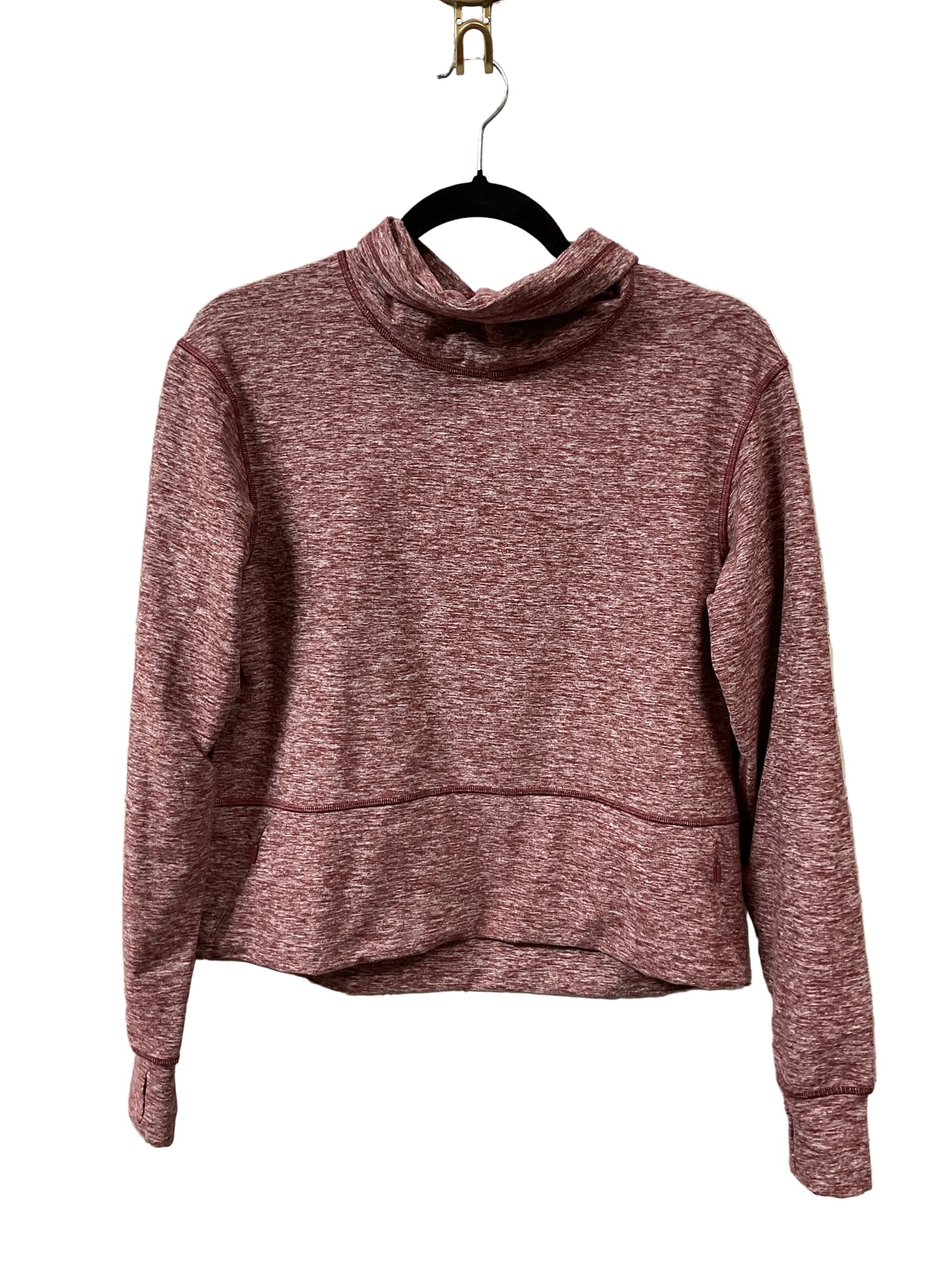 Athletic Top Ls Collar By Lululemon In Red & White, Size:4