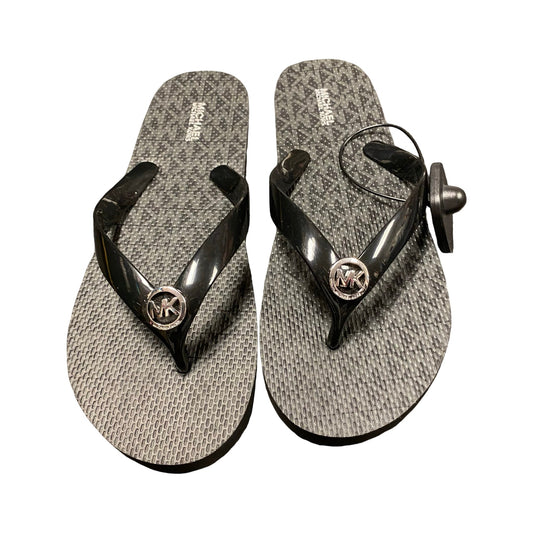 Sandals Flip Flops By Michael By Michael Kors In Black, Size:9