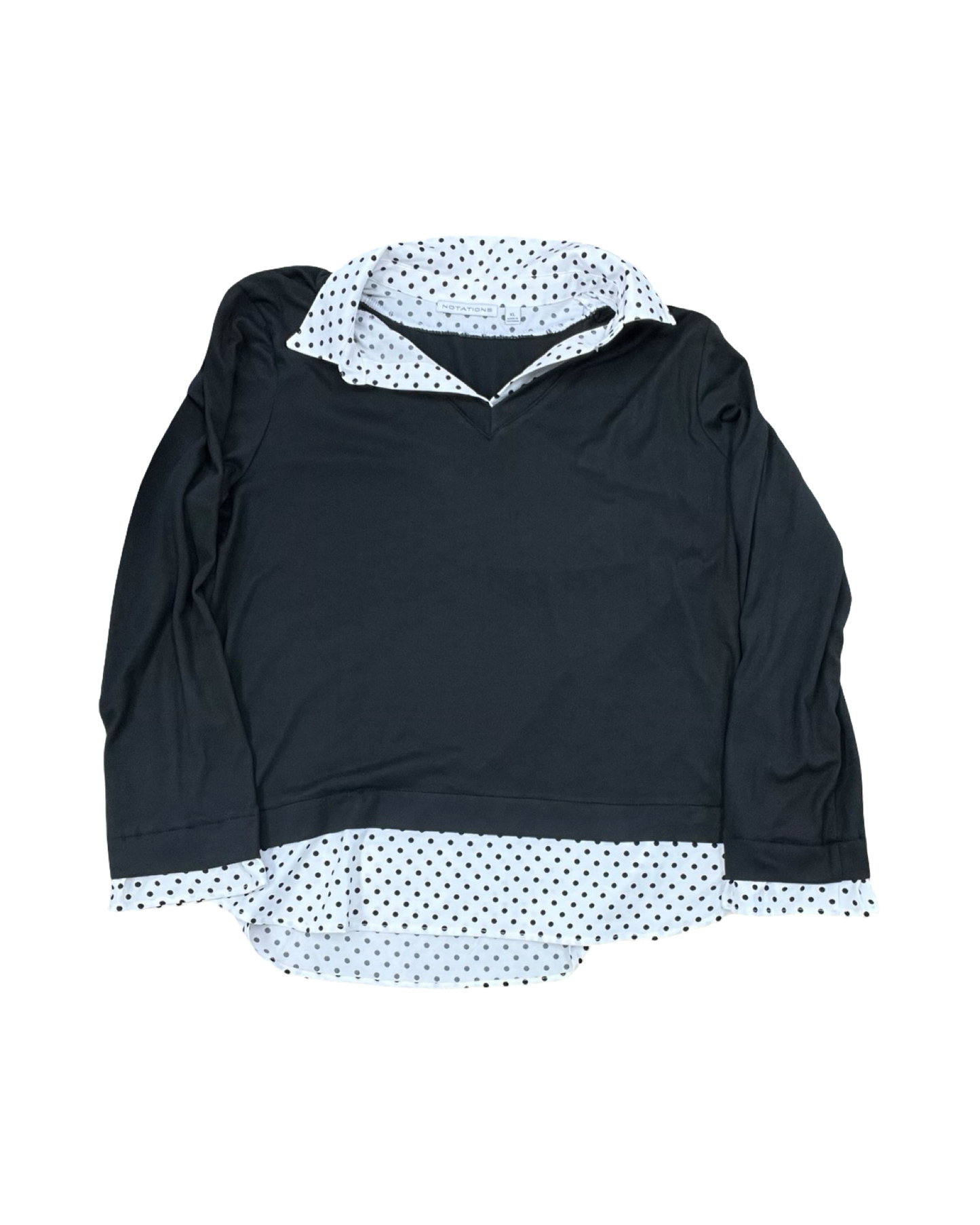 Top Ls By Notations In Black & White, Size:Xl