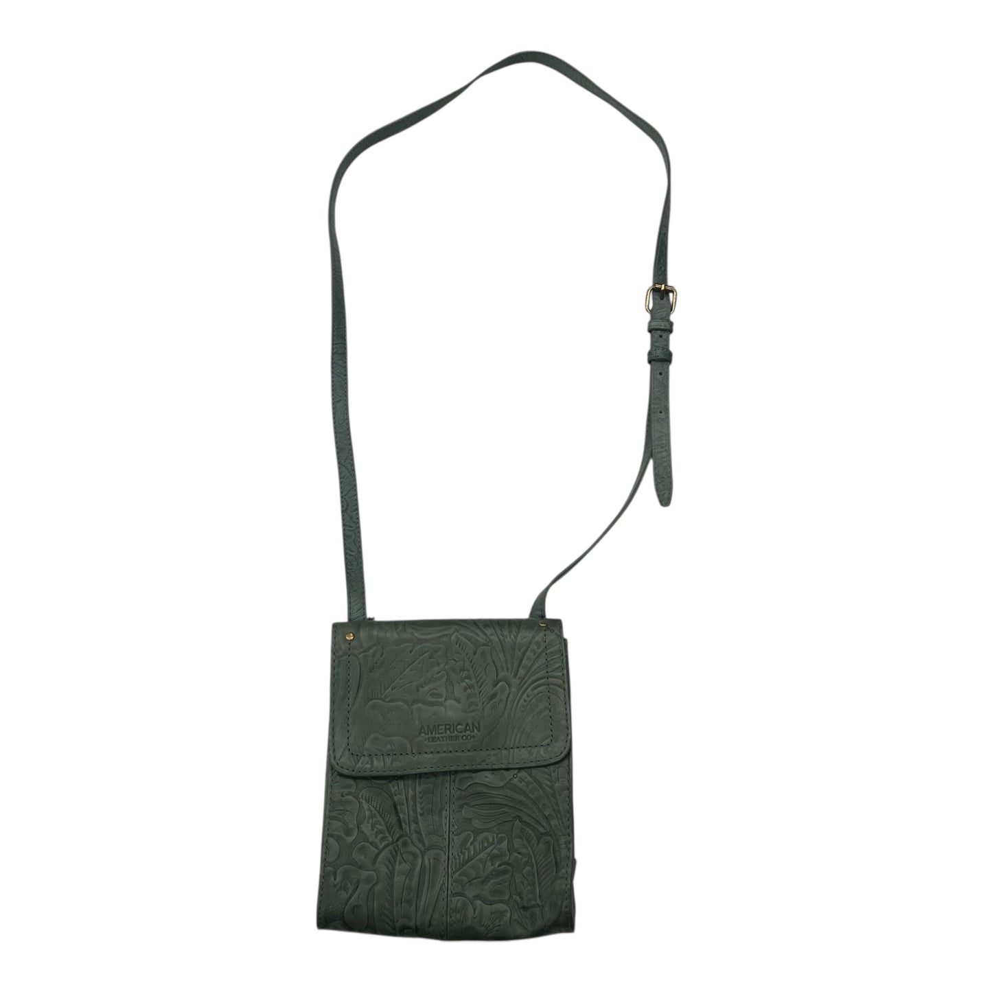 Crossbody Leather By Clothes Mentor In Green, Size:Small