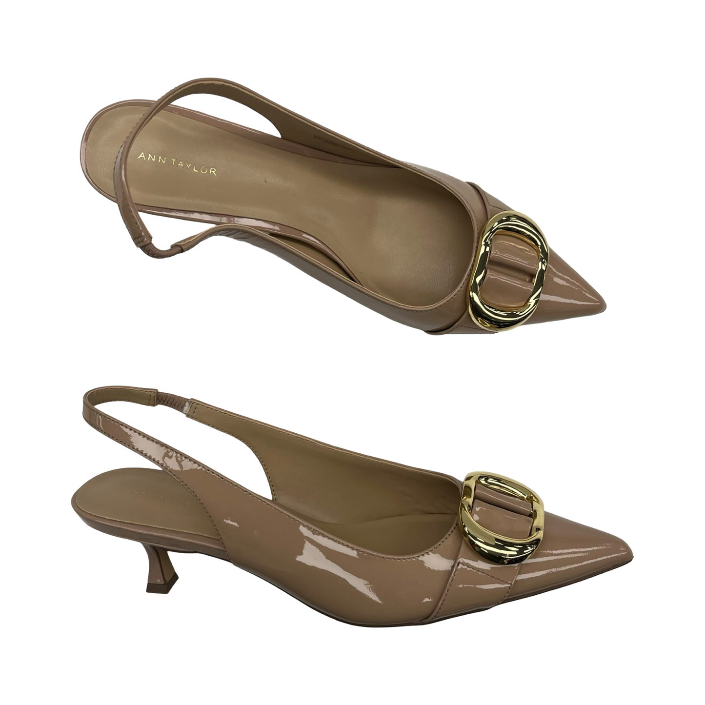 Shoes Heels Kitten By Ann Taylor In Tan, Size:8.5