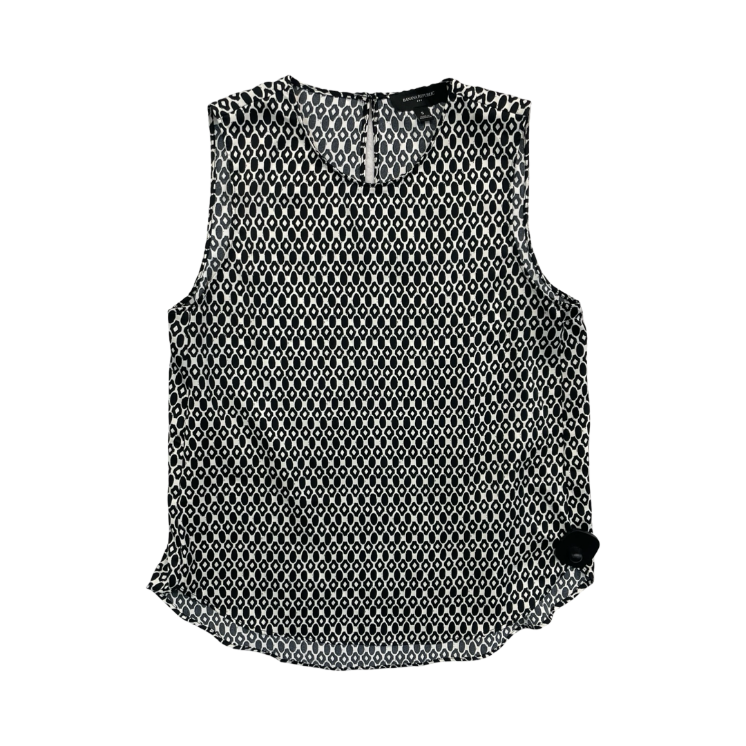 Top Sleeveless By Banana Republic In Black & White, Size:S