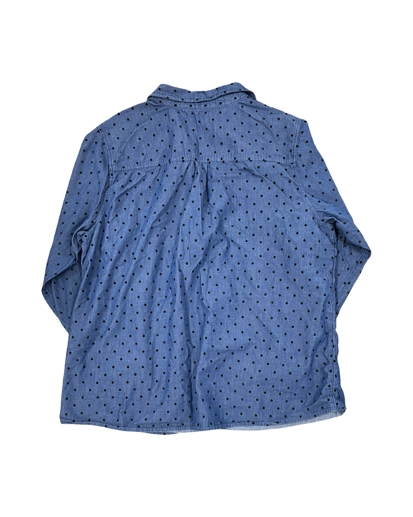 Blouse Ls By Croft And Barrow In Blue Denim, Size:2X