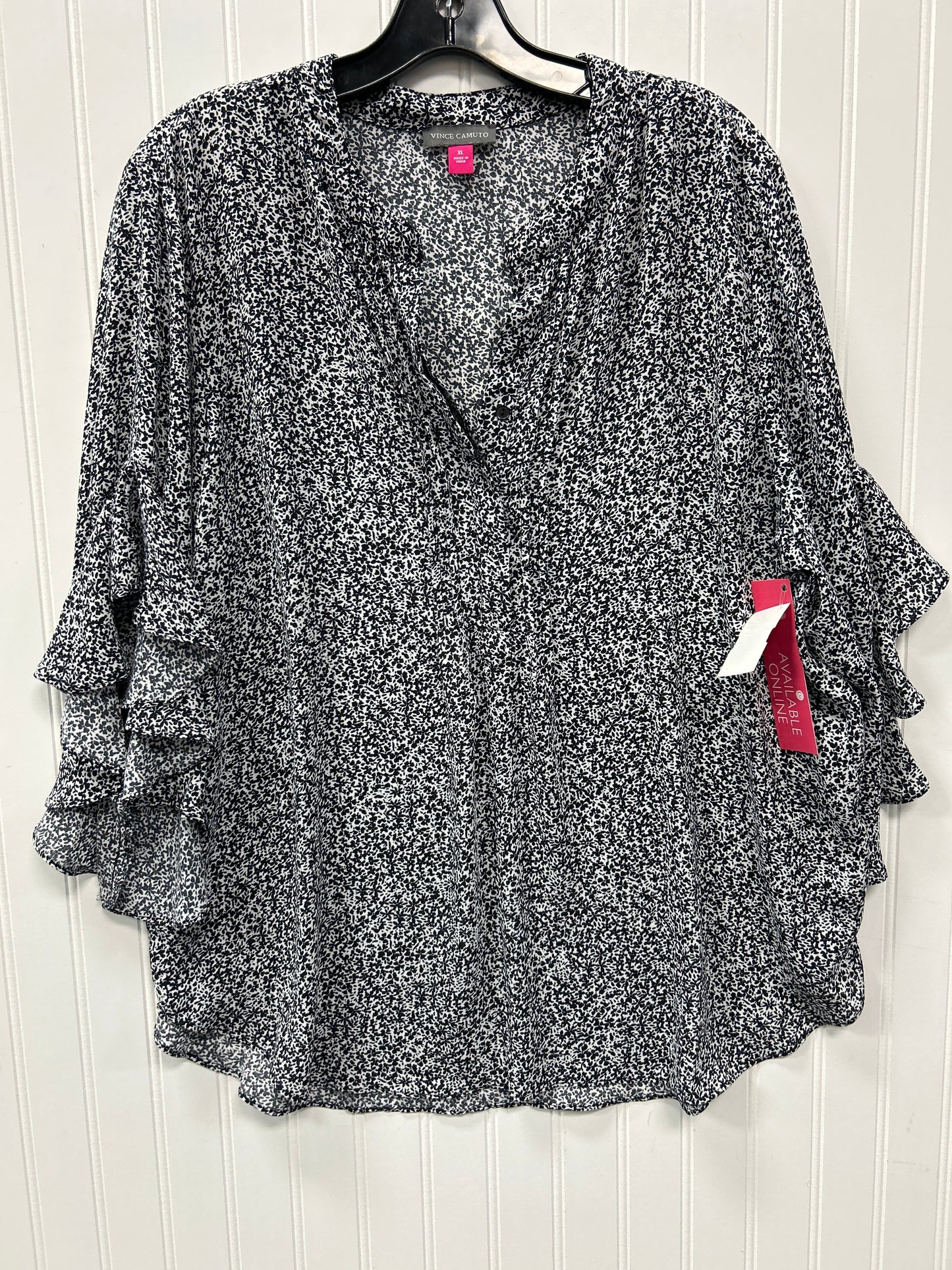 Top Ss By Vince Camuto In Black & White, Size:Xl