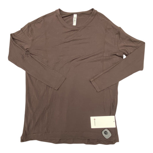 Athletic Top Ls Crewneck By Lululemon In Brown, Size:10