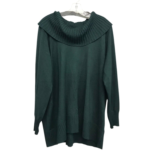 Sweater By Cable And Gauge In Green, Size:1X