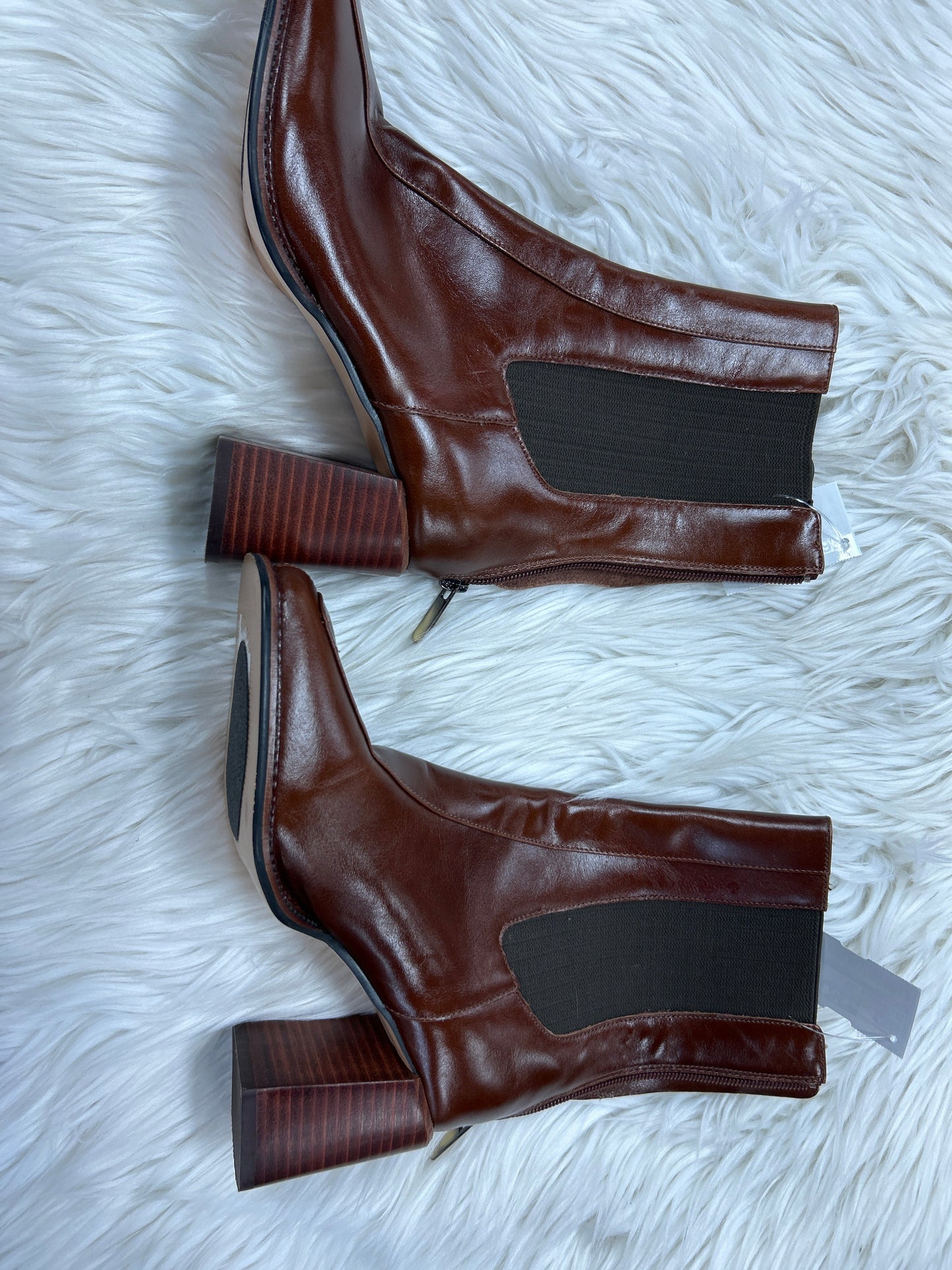 Boots Ankle Heels By Cmc In Brown, Size:7.5