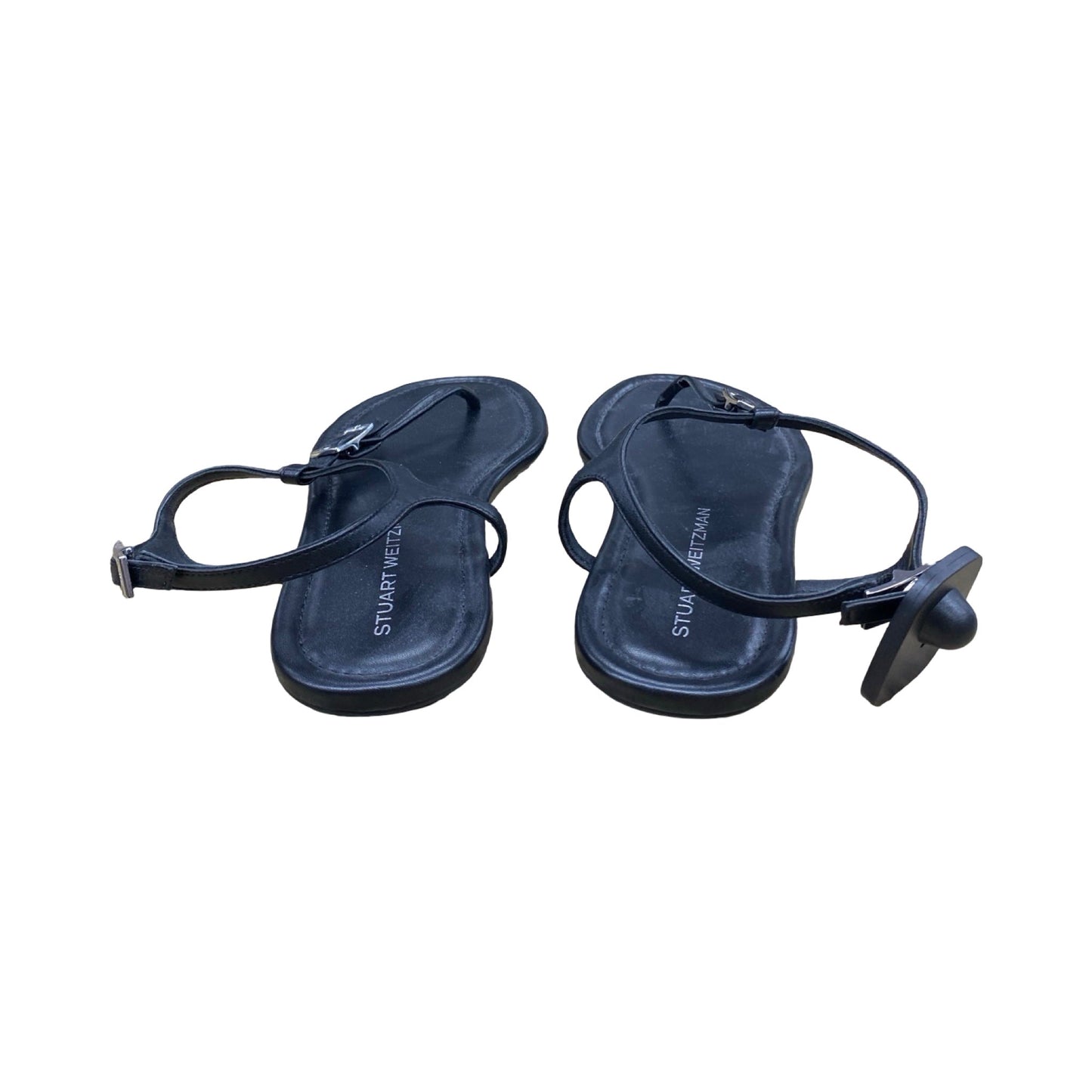 Sandals Flats By Stuart Weitzman In Black, Size:8.5