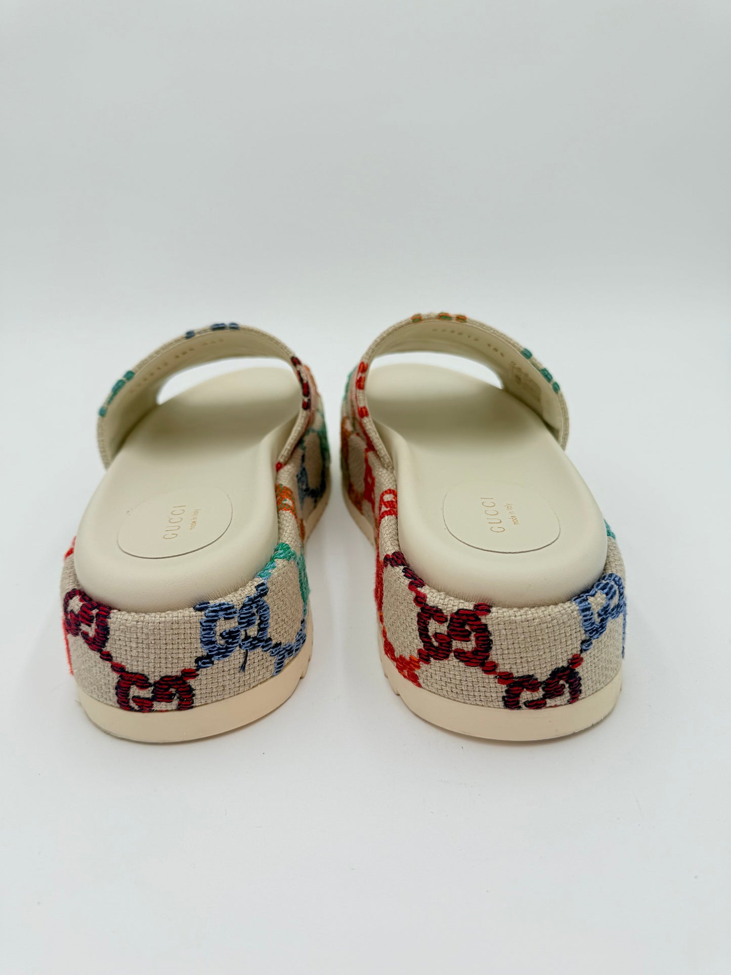 Sandals Luxury Designer By Gucci In Multi, Size:8.5