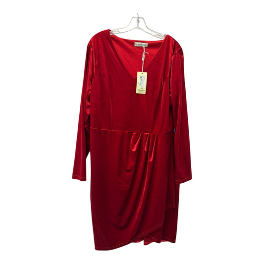 Dress Casual Midi By ne midor In Red, Size:1X