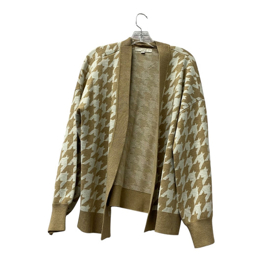 Sweater Cardigan By Loft In Brown & Cream, Size:Xl