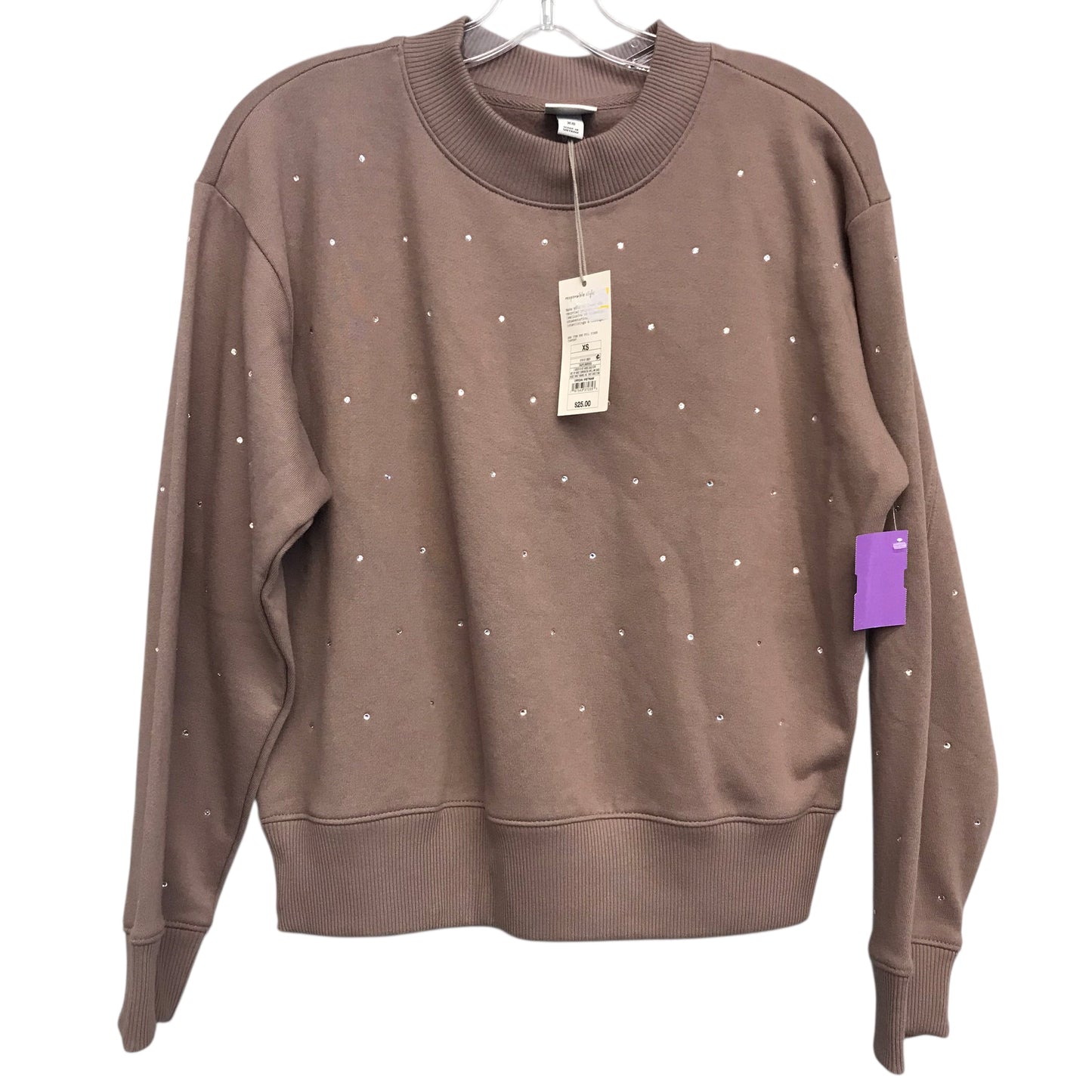 Sweatshirt Crewneck By A New Day In Taupe, Size:Xs