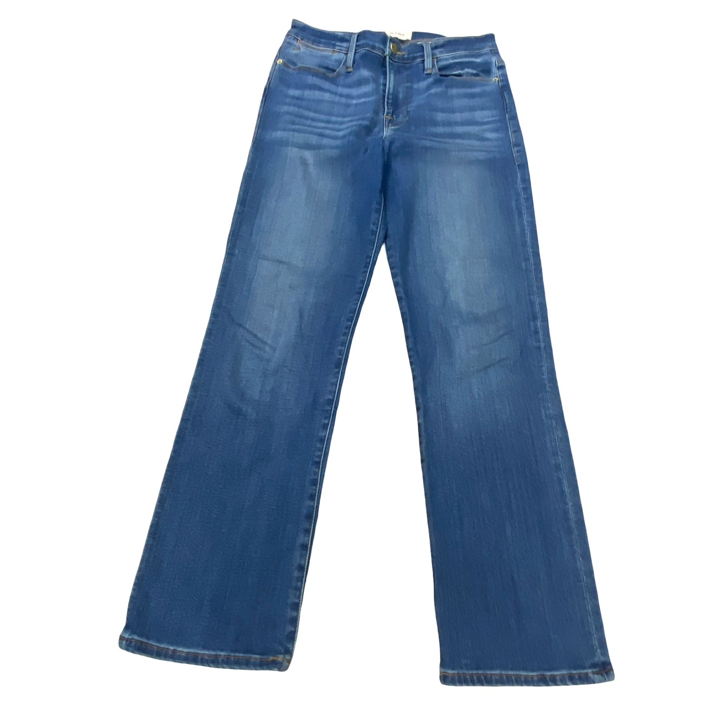 Jeans Straight By Frame In Blue Denim, Size:4