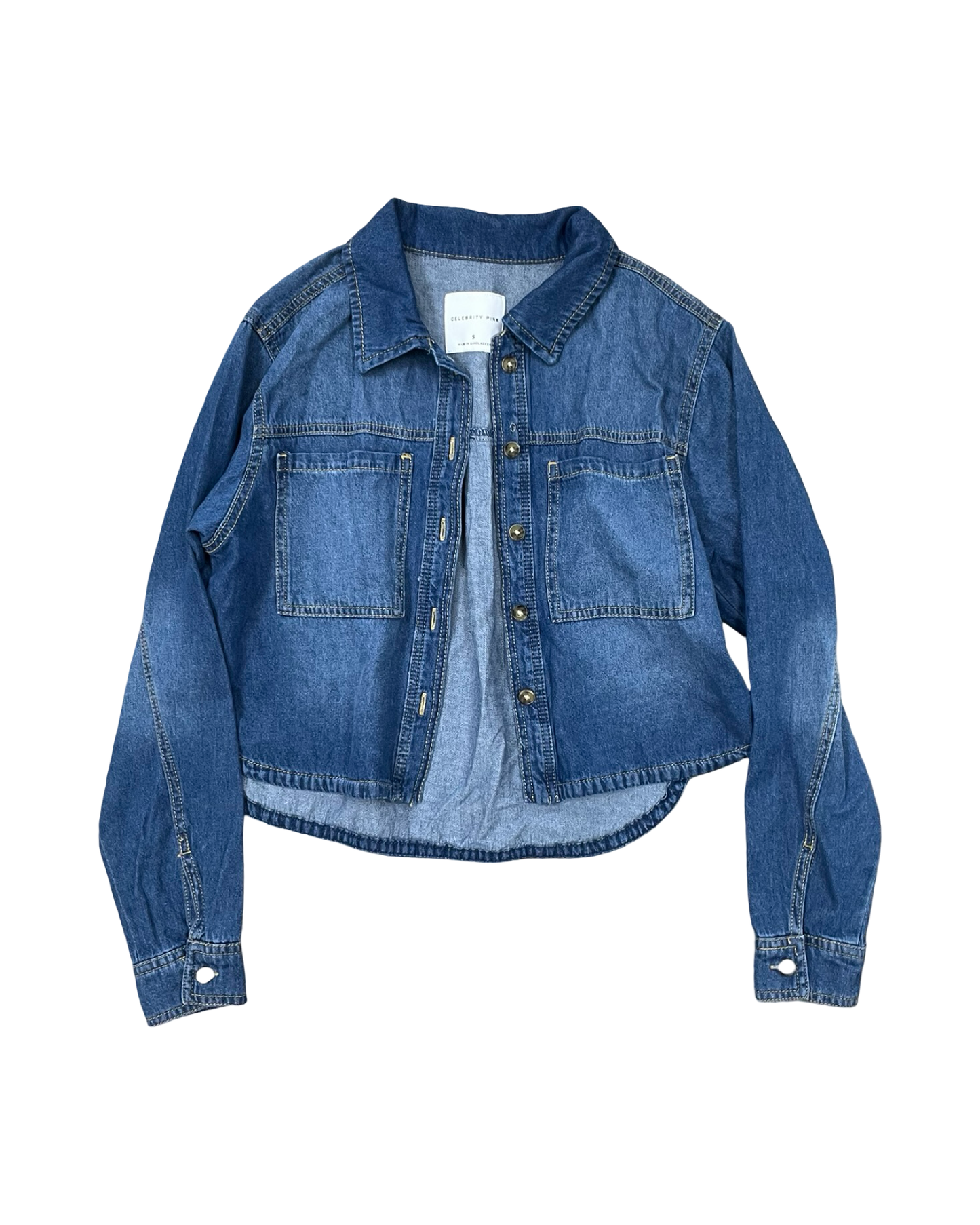 Jacket Denim By Celebrity Pink In Blue Denim, Size:S