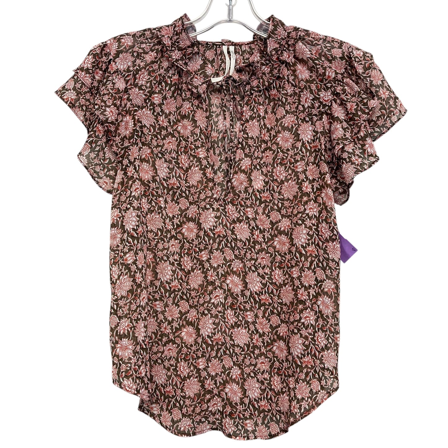 Top Ss By Anthropologie In Brown & Red, Size:Xs