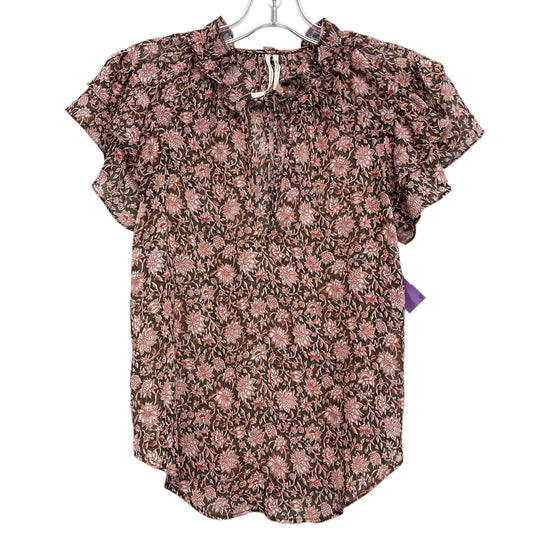 Top Ss By Anthropologie In Brown & Red, Size:Xs