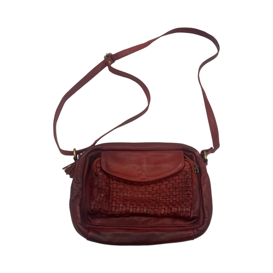 Crossbody Leather By Clothes Mentor In Red, Size:Medium