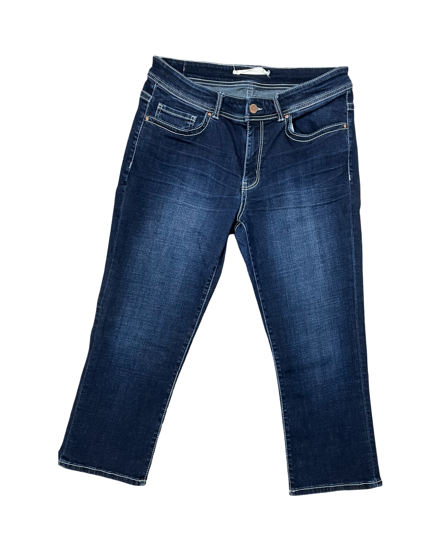 Jeans Cropped By Bke In Blue Denim, Size:12