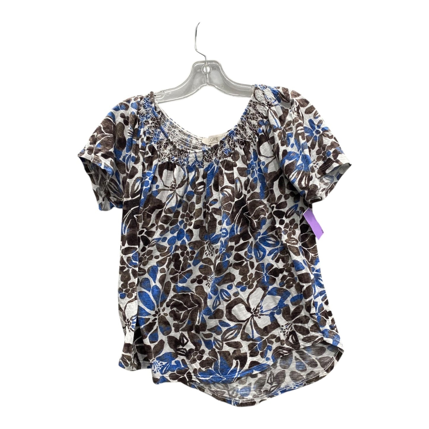 Top Ss By Loft In Blue & Brown, Size:Sp