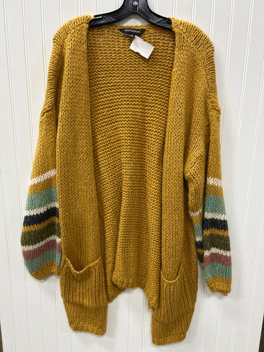 Sweater Cardigan By Davi & Dani In Yellow, Size:1X
