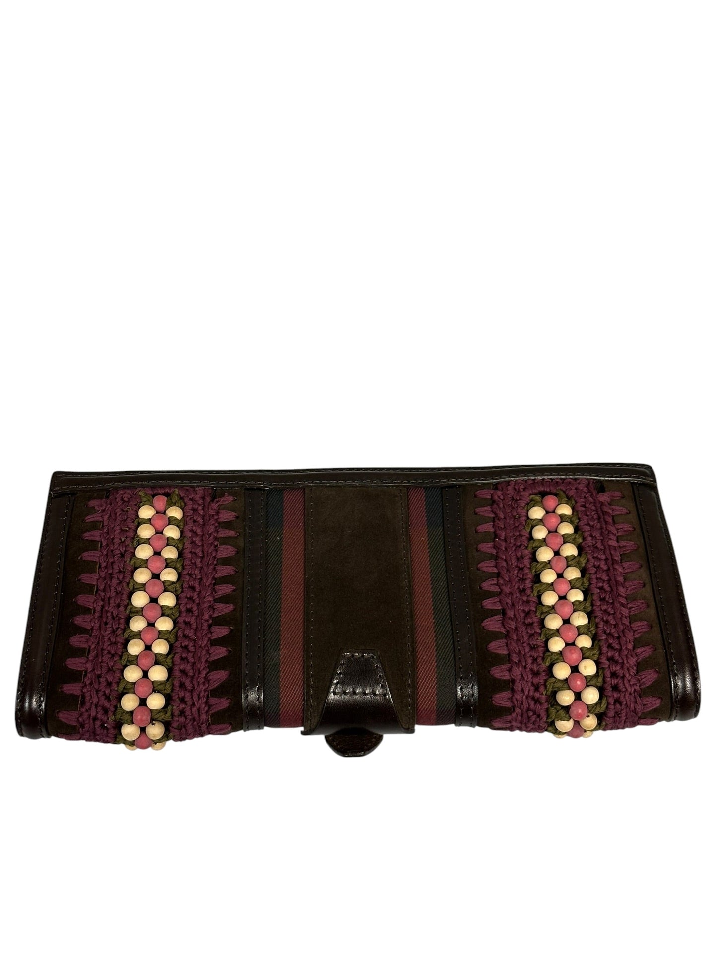 Clutch Luxury Designer By Burberry In Brown & Purple, Size:Medium