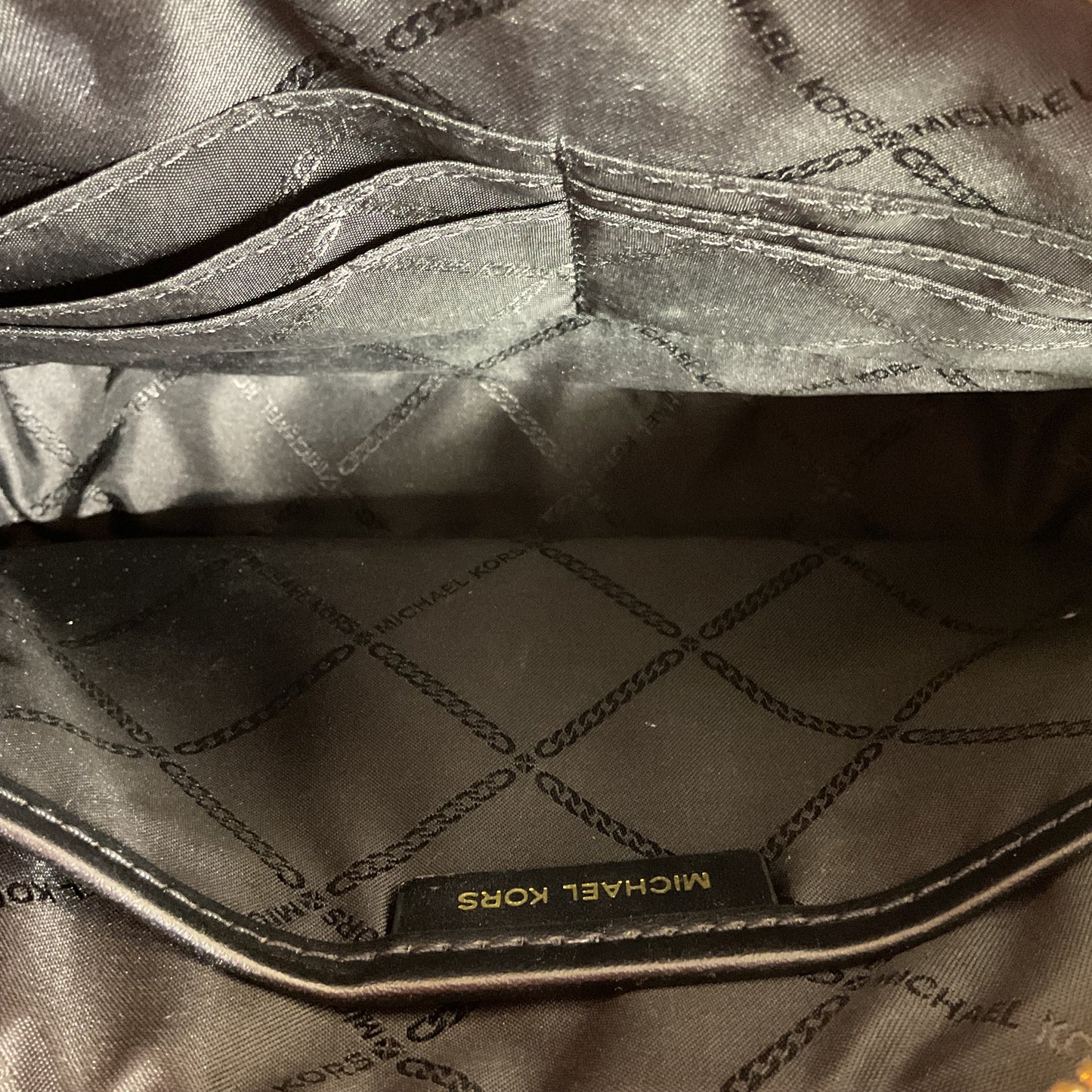 Crossbody Designer By Michael Kors In Black & Brown, Size:Medium