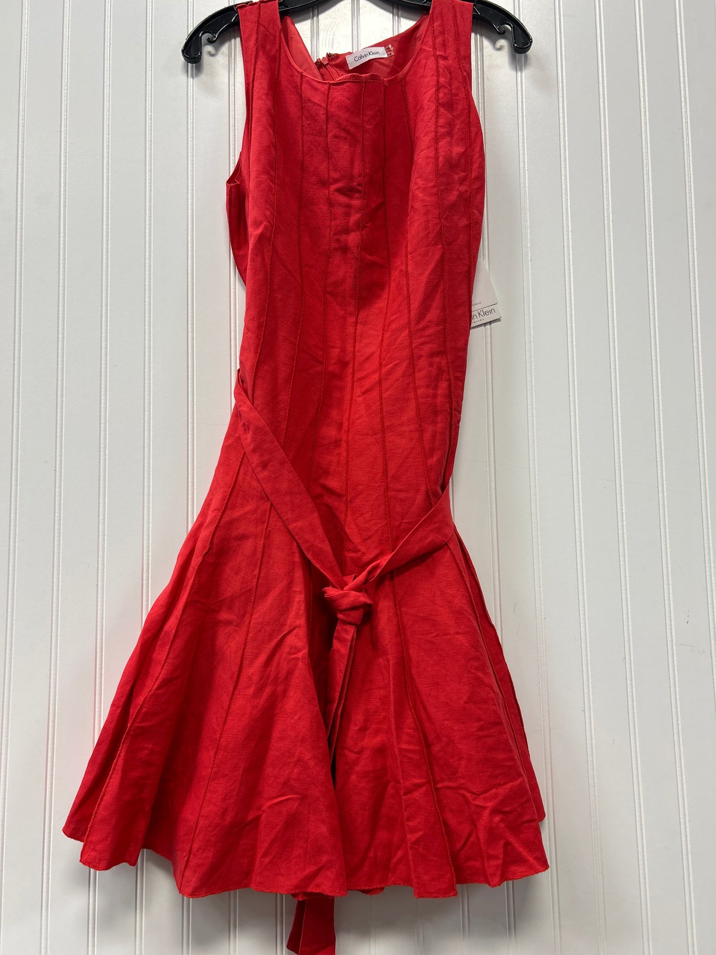 Dress Work By Calvin Klein In Red, Size:14
