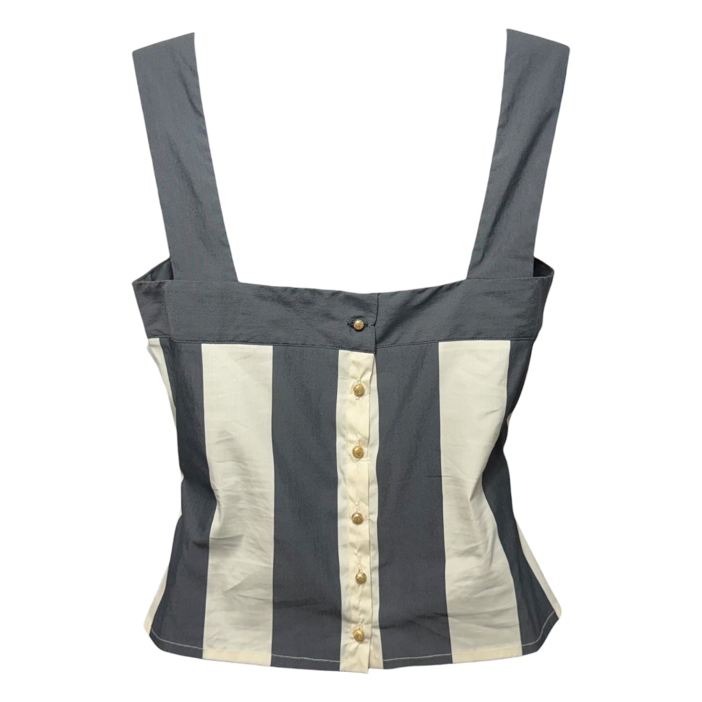 The Ivory Stripes Eliot Top By Nina Blanc In Ivory Striped Pattern, Size: S