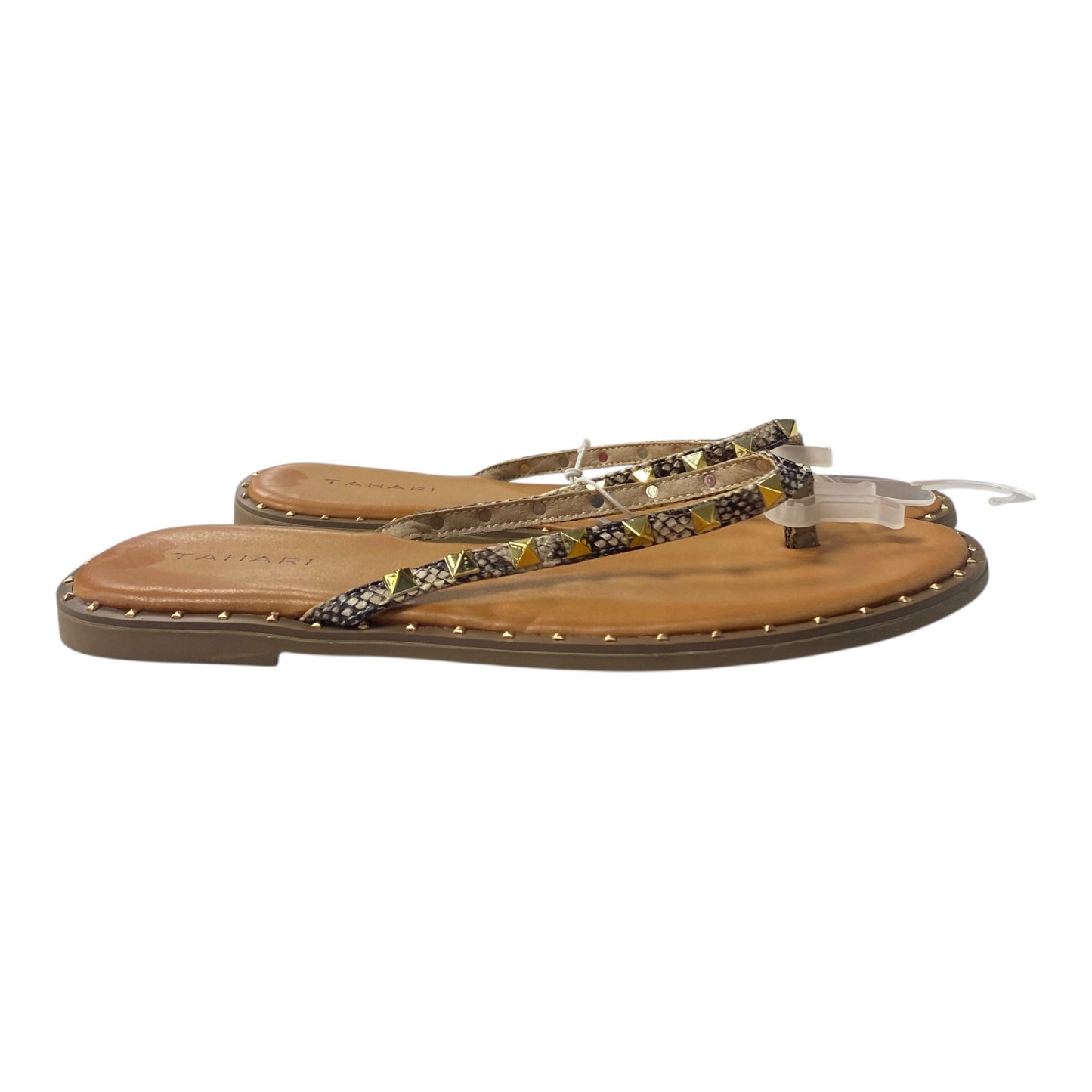 Sandals Flats By Tahari In Tan, Size:9.5