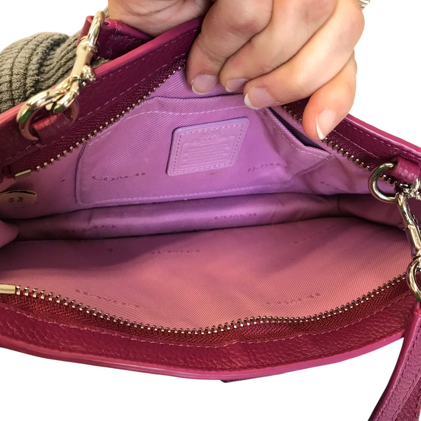 Crossbody Designer By Coach In Purple, Size:Small